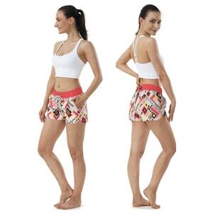 Surfcuz 3.5” Chromatic Geometry Pink Women’s Swim Shorts Size 8 L